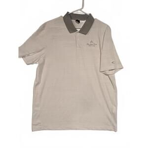 Oakley White Gray Golf Polo Shirt Regular Fit Short Sleeve Performance Mens XL